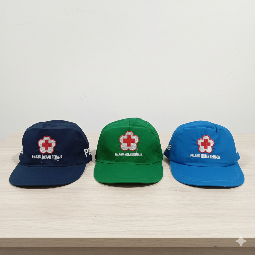 TOPI PMR , HIJAU MUDA (SD) BIRU MUDA (SMP) &  BIRU TUA (SMA)