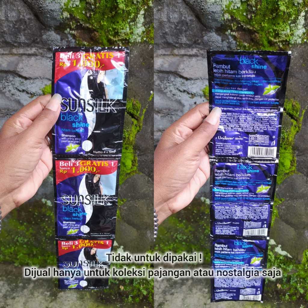 [TIDAK UNTUK DIPAKAI] 12 SACHET SHAMPOO SUNSILK KEMASAN JADUL TAUN 2008 ORIGINAL HANYA UNTUK PAJANGA