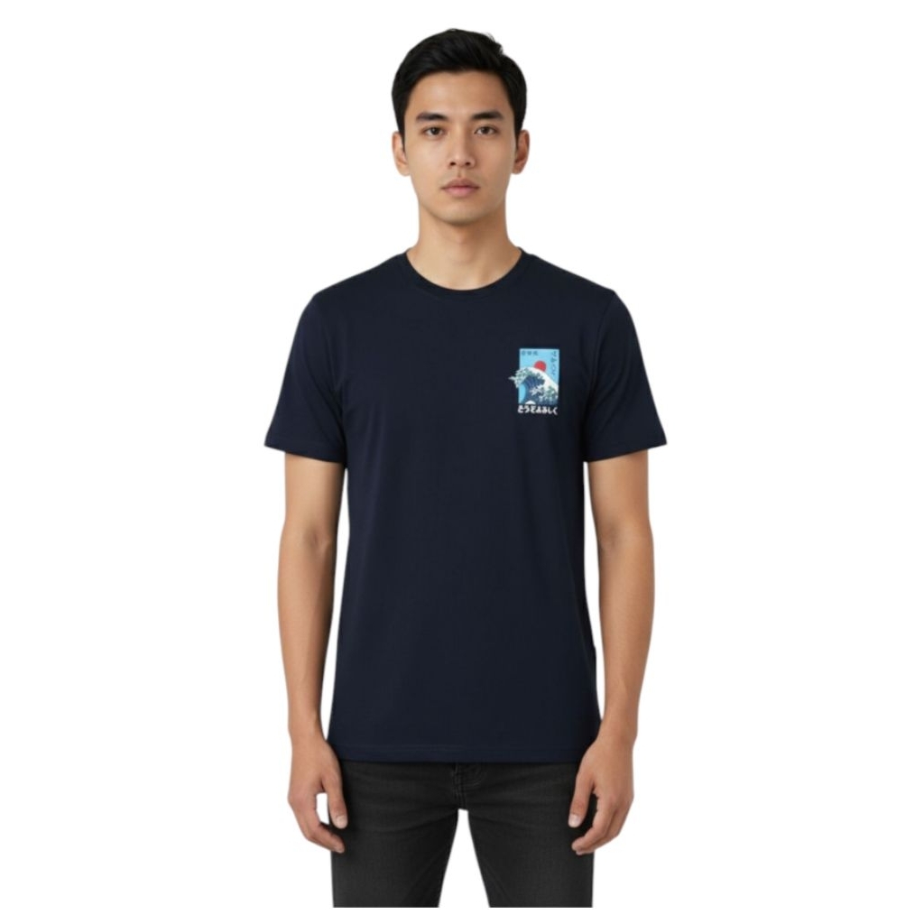 T-Shirt Remix Jeans / Kaos Pria Remix RIXE463P 22 Japan Inspired Me Navy Original