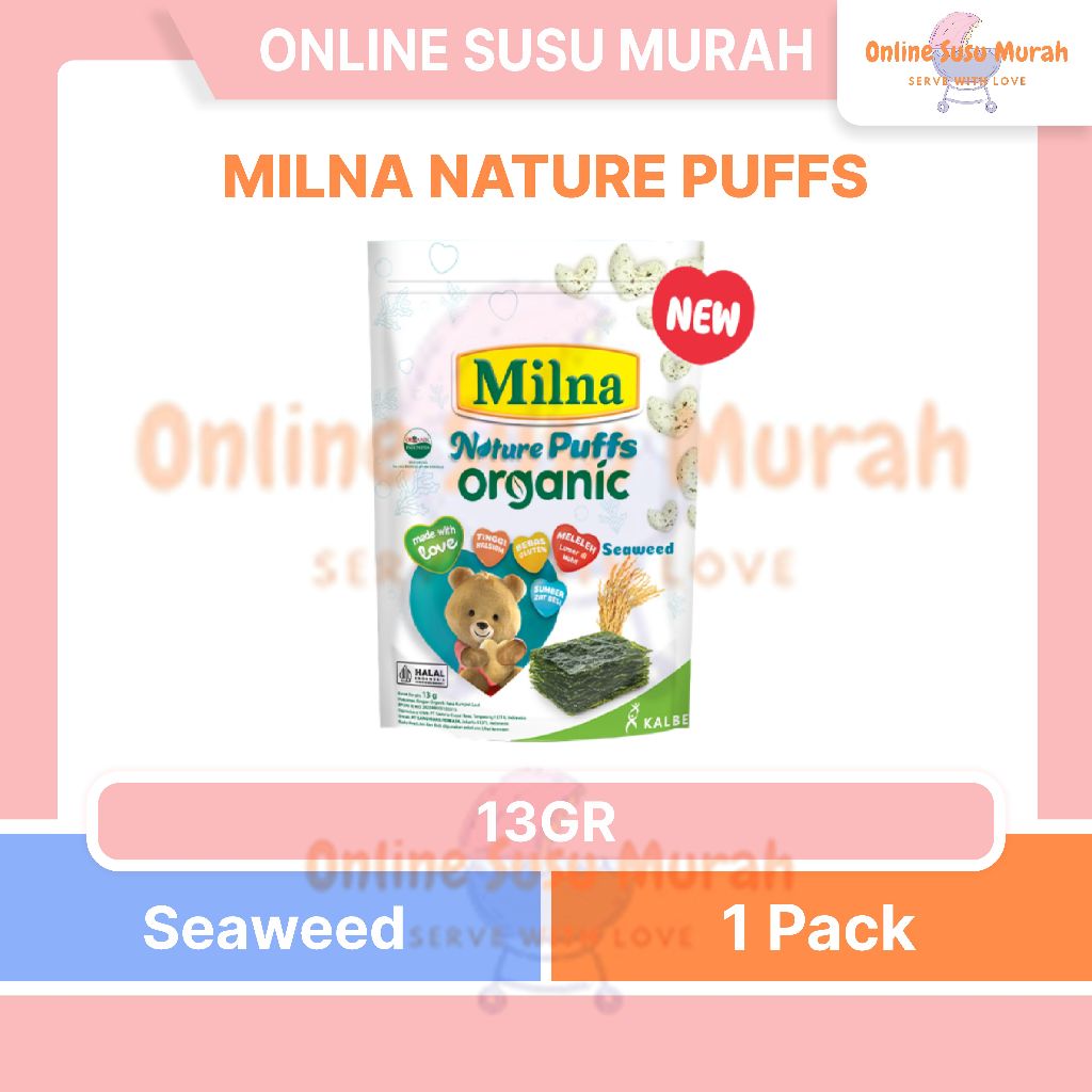 MILNA NATURE PUFFS ORGANIC SEAWEED 13 GR CAMILAN BAYI PRLA