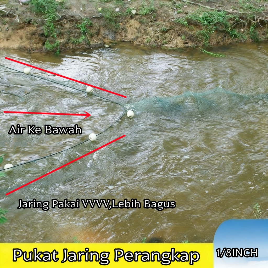 Pukat Jaring Ikan Pukat Harimau Jaring RK triple track siap pakai PROMO