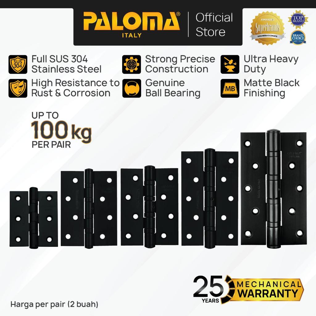 Paloma Engsel Hitam Black Engsel Pintu Engsel Jendela Tahan Karat SUS 304