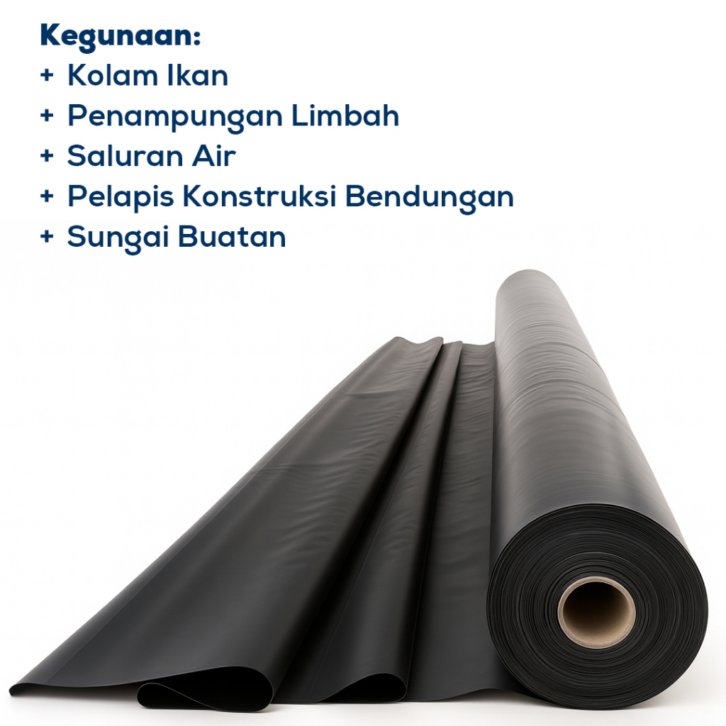 HDPE GEOMEMBRANE / PLASTIK TAMBAK / Lapisan kedap air (liner) / TERPAL HDPE 50m*6m*0.5mm