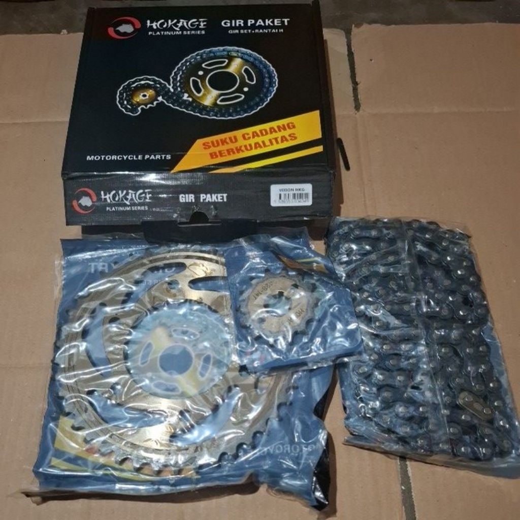 Gear Paket HOKAGE - VIXION - 42/43T-14T-122L-428H Gir Set Rantai Vixion Old/ Vixion New
