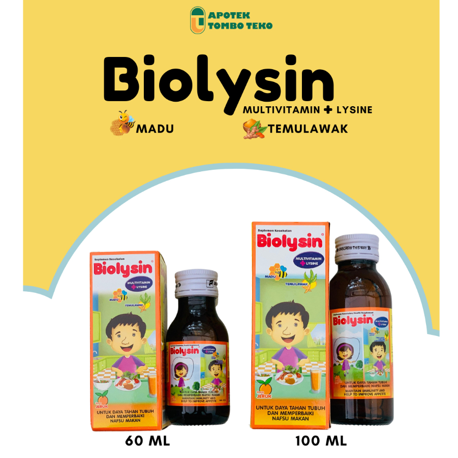 Biolysine Sirup Multivitamin + Lysine 60 ml 100 ml
