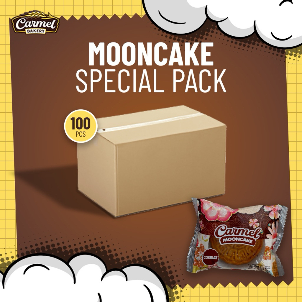 PAKET HEMAT 1 DUS Mooncake Carmel Premium Halal - Isi 100 Pcs