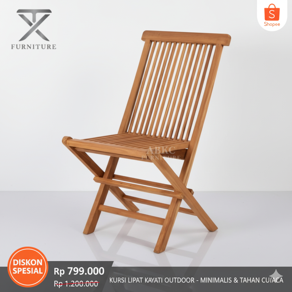 Kursi Lipat Kayu Jati || Kursi Outdoor || Kursi Lipat Minimalis