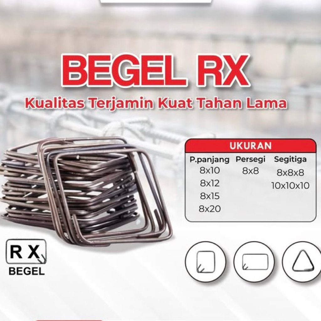Besi Begel / Ring Behel / Cincin Besi Kolom SNI ULIR 6x12, 8x8, 8x12, 10x15, 15x20,