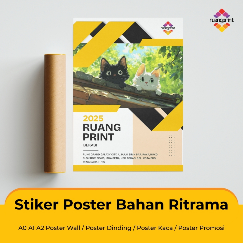 Stiker Poster Bahan Ritrama A0 A1 A2 Poster Wall /  Poster Dinding / Poster Kaca / Poster Promosi  (
