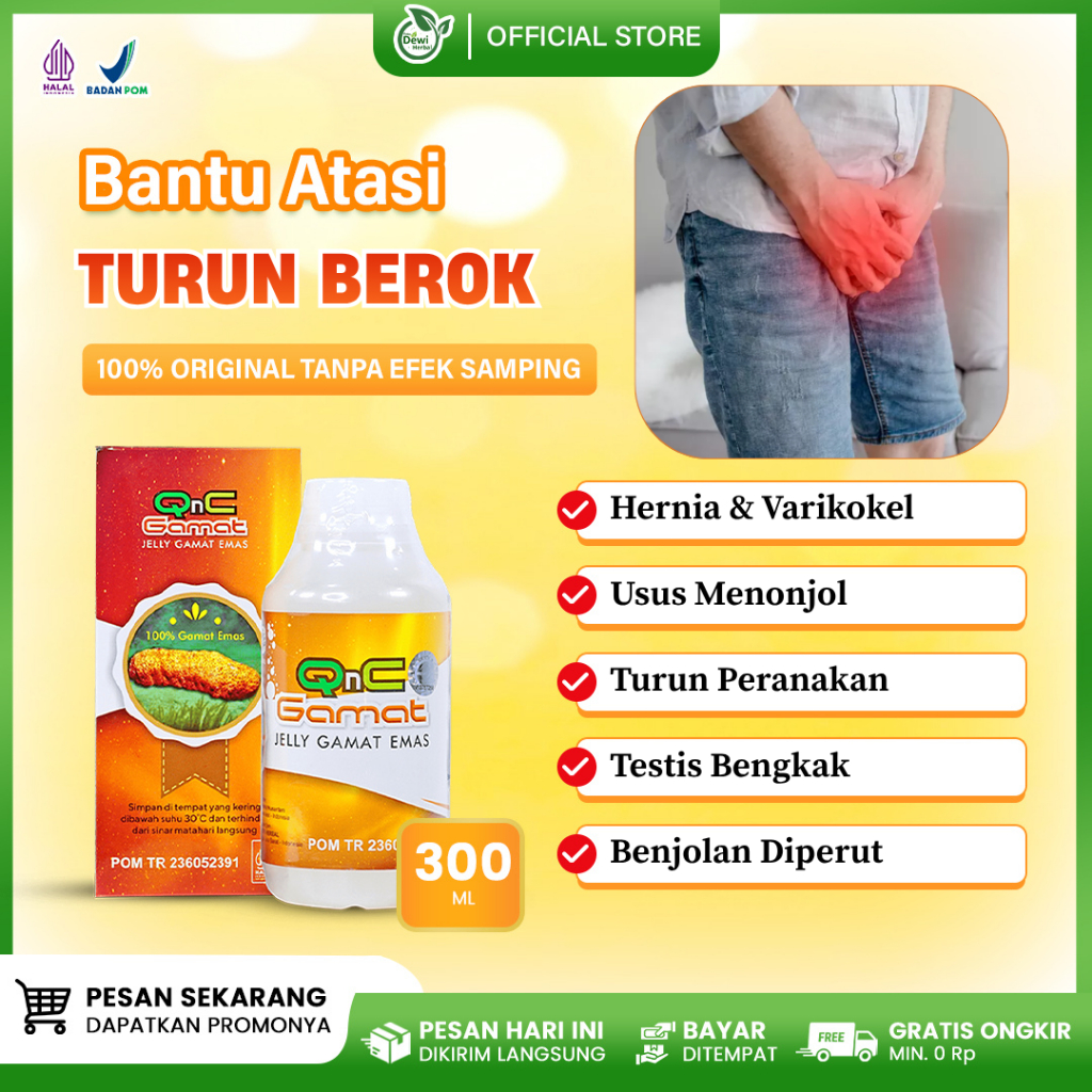 Obat Herbal Hernia - Obat Turun Berok Untuk Pria Dan Wanita - Obat QnC Jelly Gamat Original