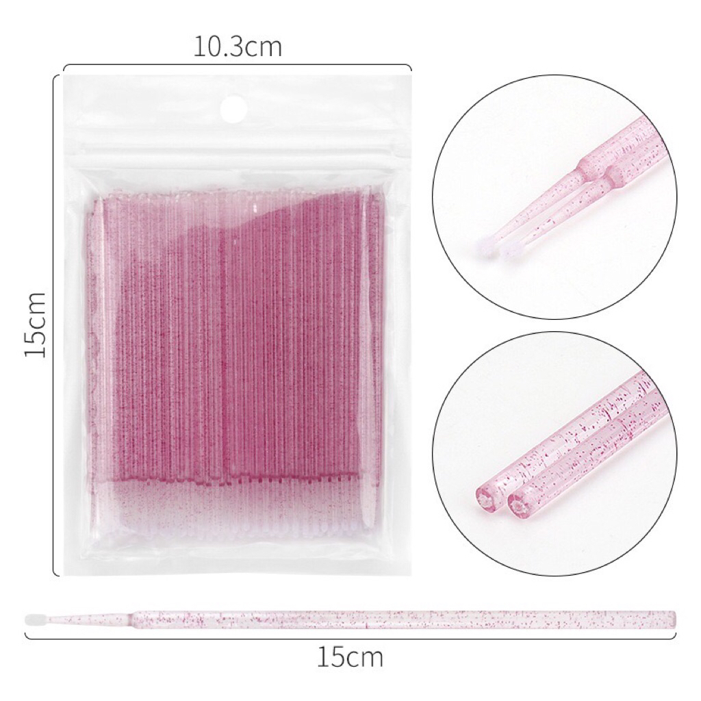 Microbrush/ Microbrush Glitter Eyelash Ext / Microbrush dental / 100pcs