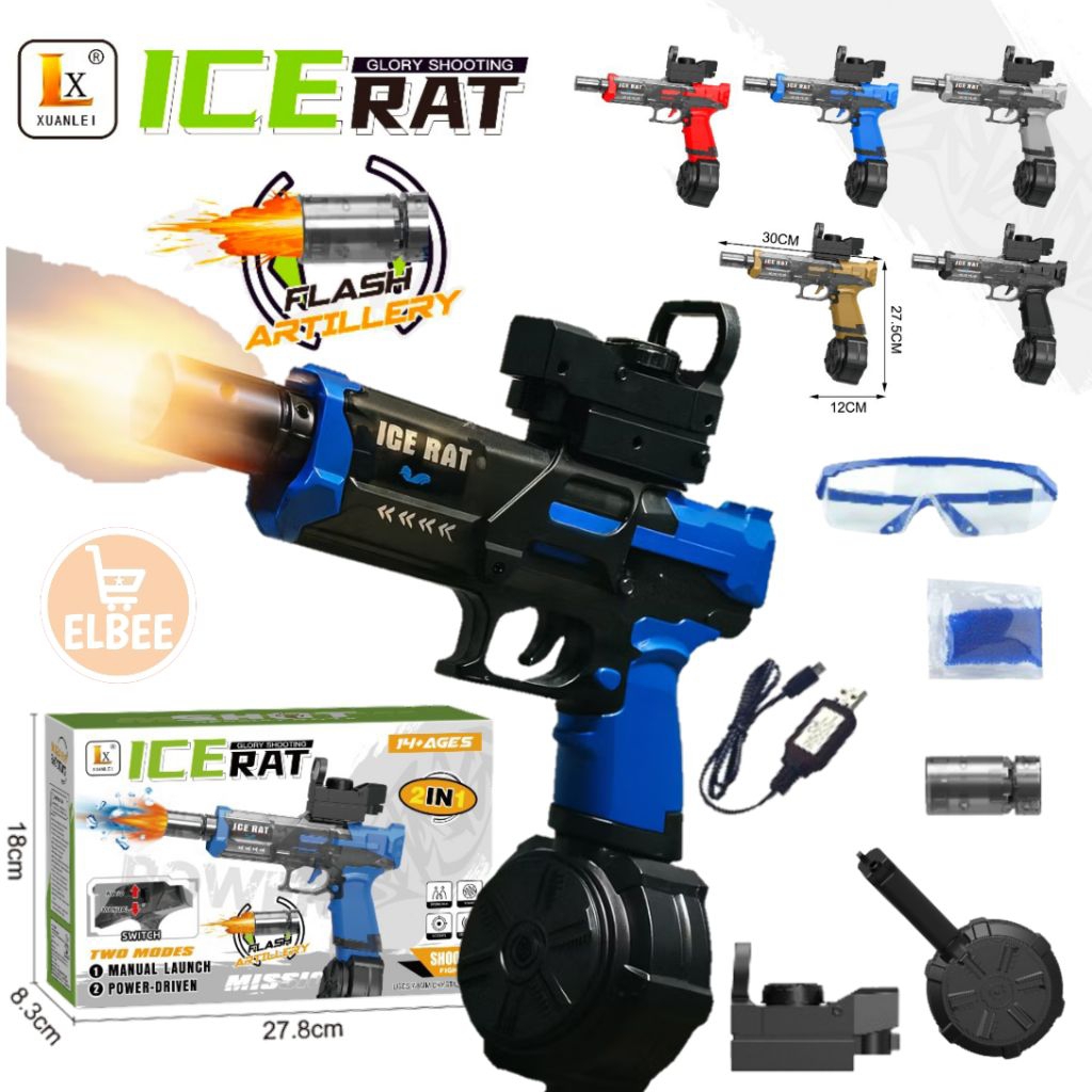 Elbee - Mainan Anak ICE RAT  Tembakan elektrik Water gell gun blaster mainan tembakan pistol water g