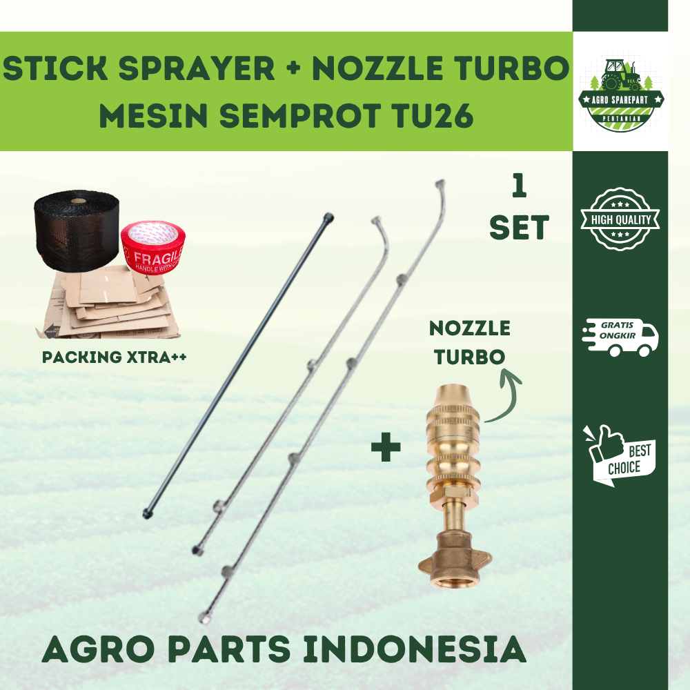 Stick Sprayer + Nozzle Spuyer Kabut TU26 Lurus 3 5 Mata Sambungan Stik Mesin Semprot Hama 2tak 3WZ4