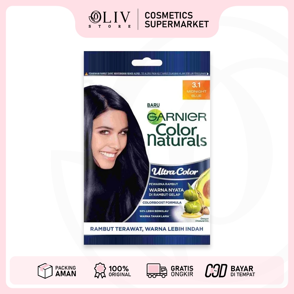 Garnier Color Natural Ultra Color - 3 Midnight Blue (Sachet) | Pewarna Rambut