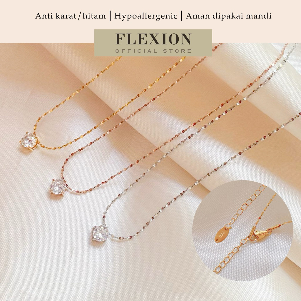 Flexion - Kalung Panjang Berliana - Embos 750 - Titanium - Anti Karat/Hitam/Luntur - Aksesoris dan P