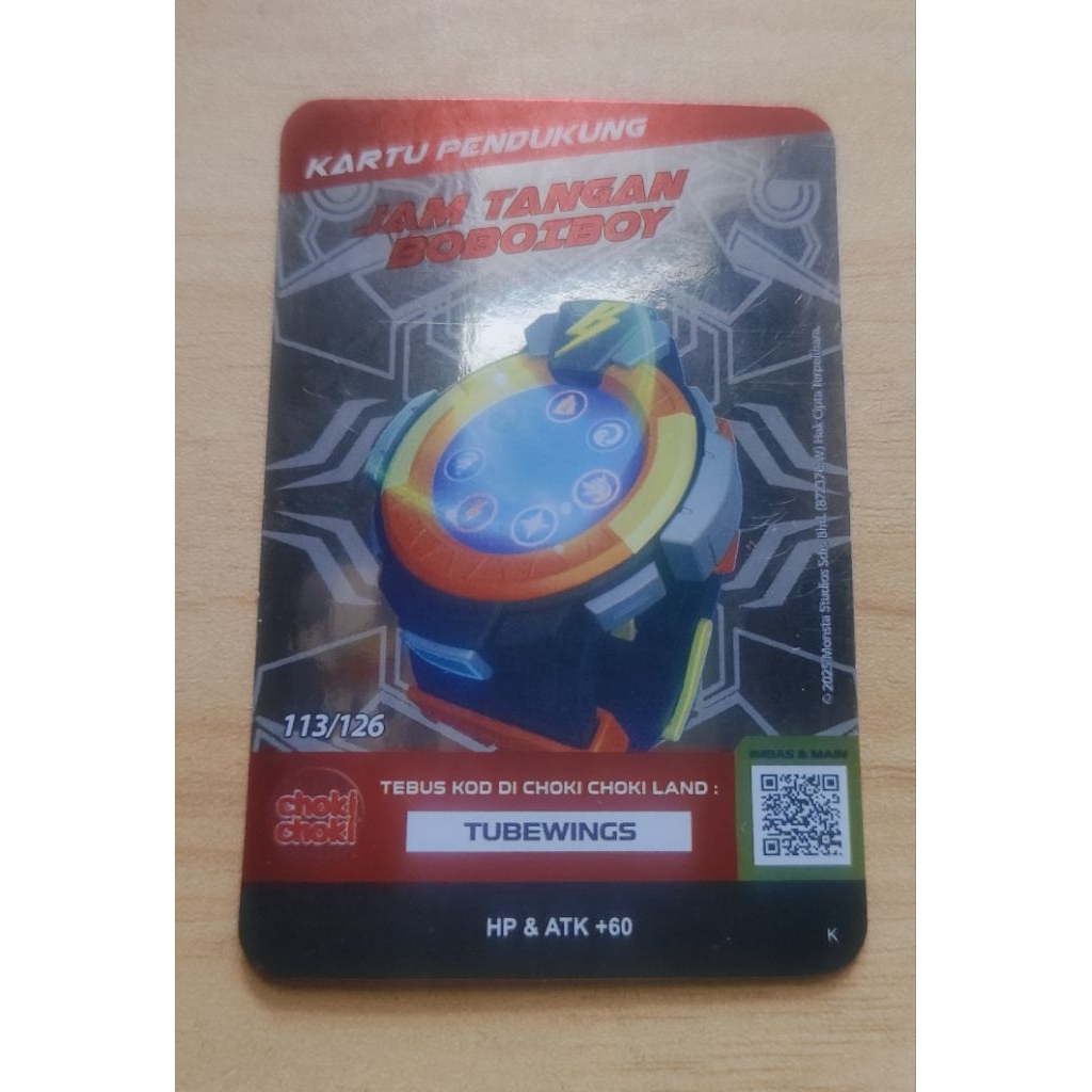 Kartu Choki-choki Boboiboy Jam tangan Boboiboy