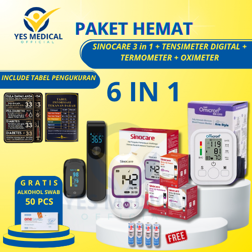 Tensimeter Paket Hemat Tensimeter Digital dan Sinocare Gcu 3in1 Alat Tensi Alat cek Gula Darah Alat 