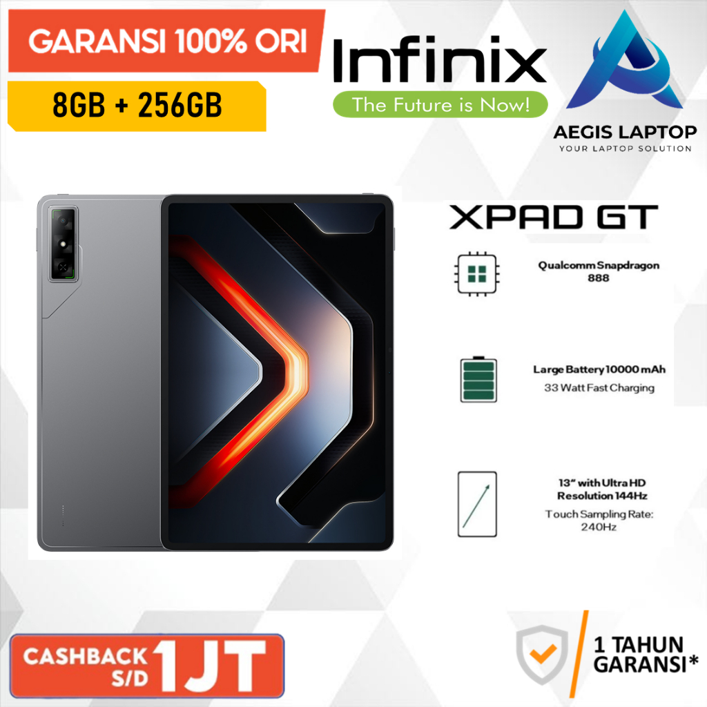 Infinix Xpad GT 8/256 Wifi Only Snapdragon 888 Garansi Resmi