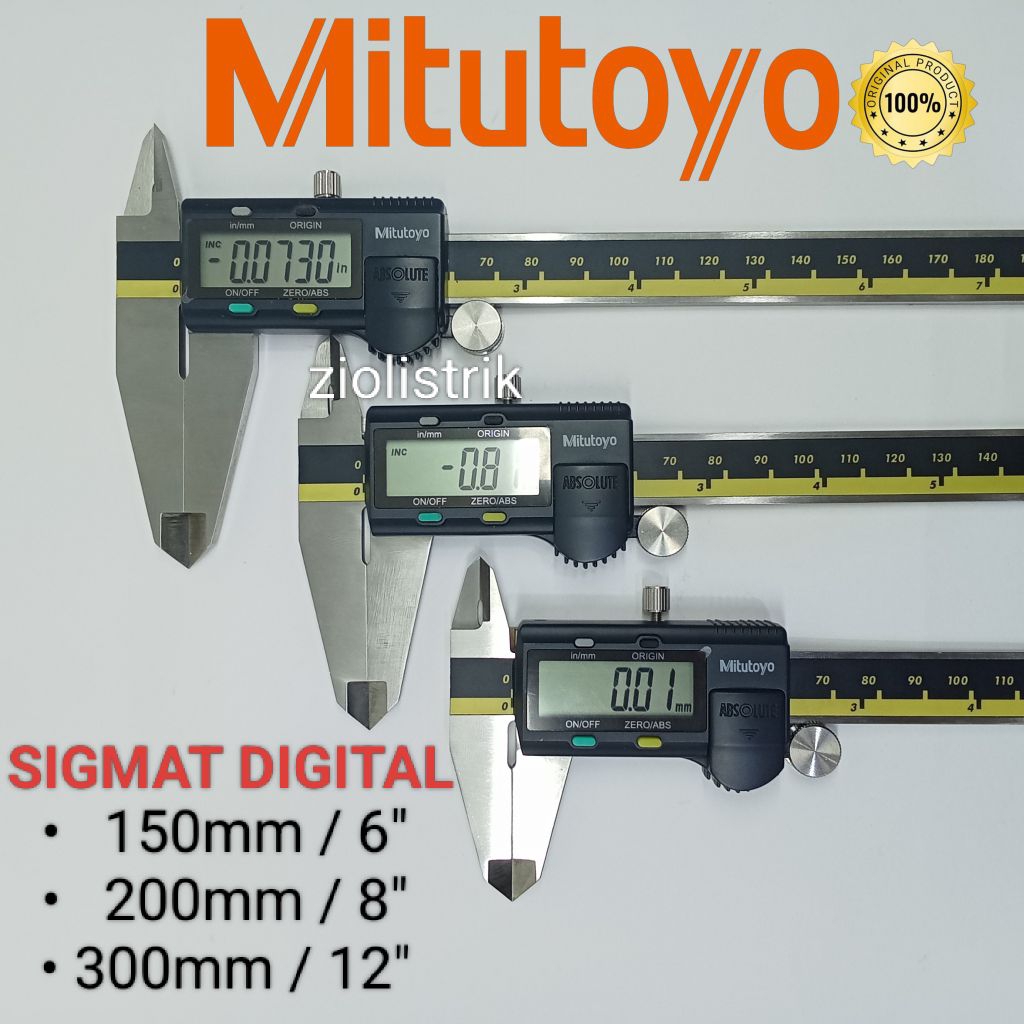 mitutoyo sigmat digital  6" , 8" , 12" jangka Sorong digital 150mm 6" original Japan