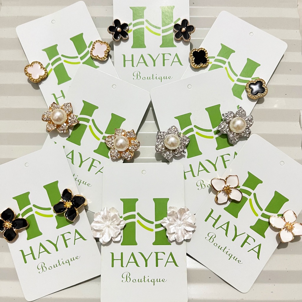 2Pcs Anting Klip Jepit Hijab Aksesoris Jilbab Wanita Anting Jepit Kerudung