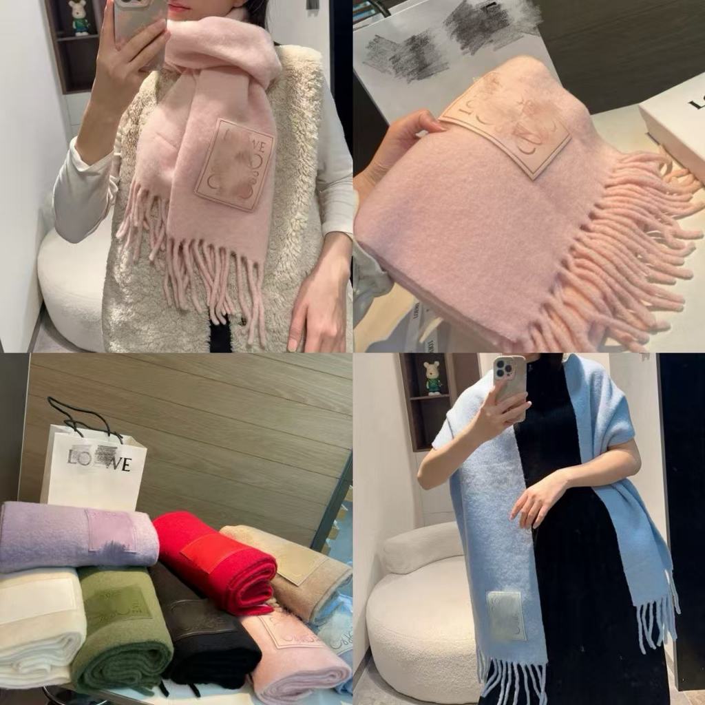 Preorder – Syal Warna Pastel Premium Mohair Wool 35×200cm Scarf Hangat Mix Wool Mohair Motif Colorbl