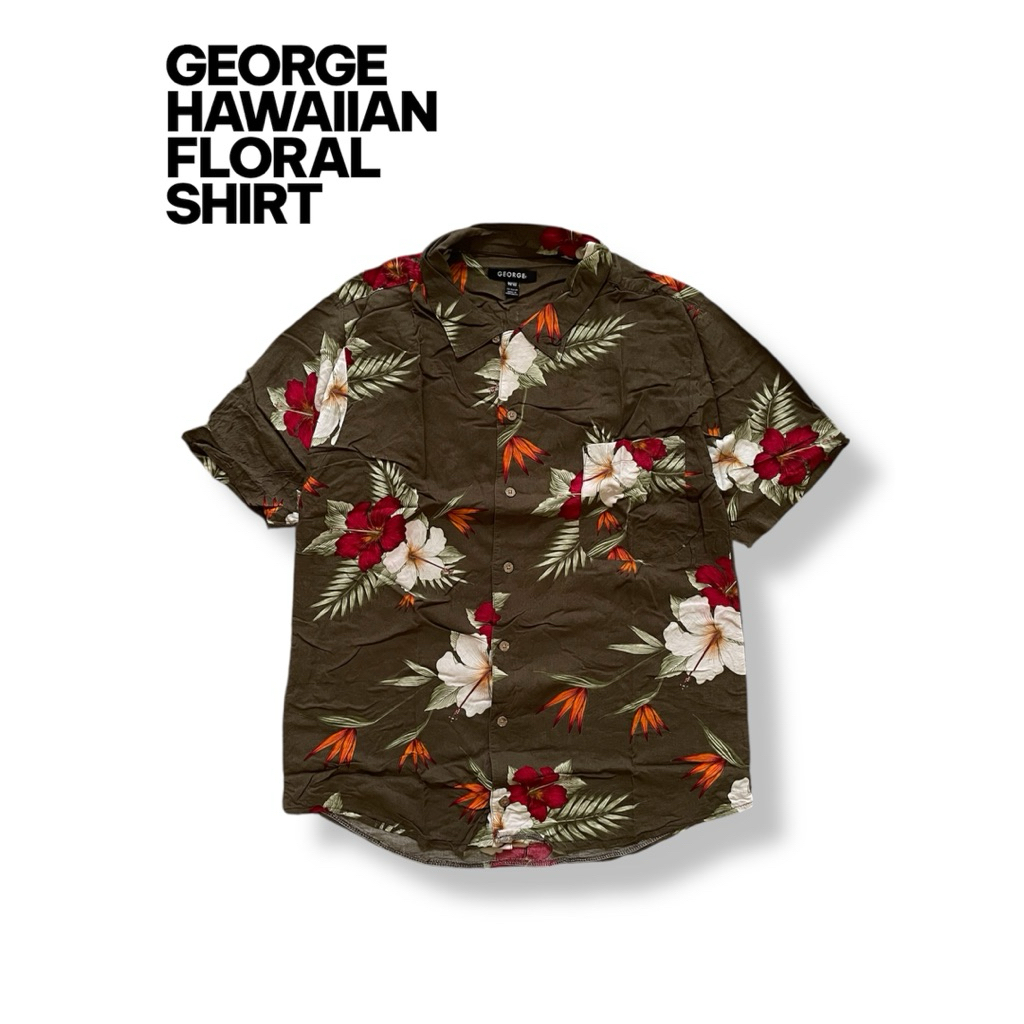 Kemeja pendek floral George Size XLarge lokal