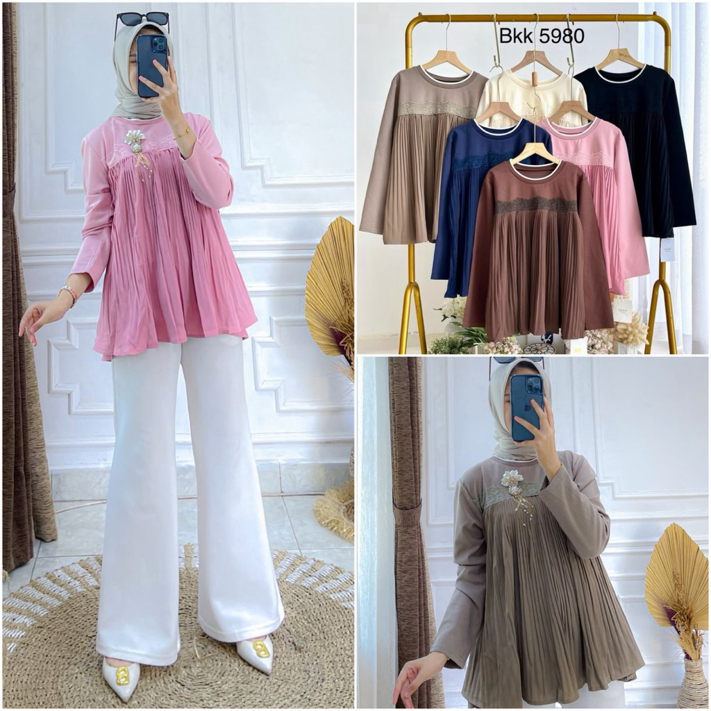 TATAOS BANGKOK LARISSA BLOUSE PLISKET RENDA IMPORT