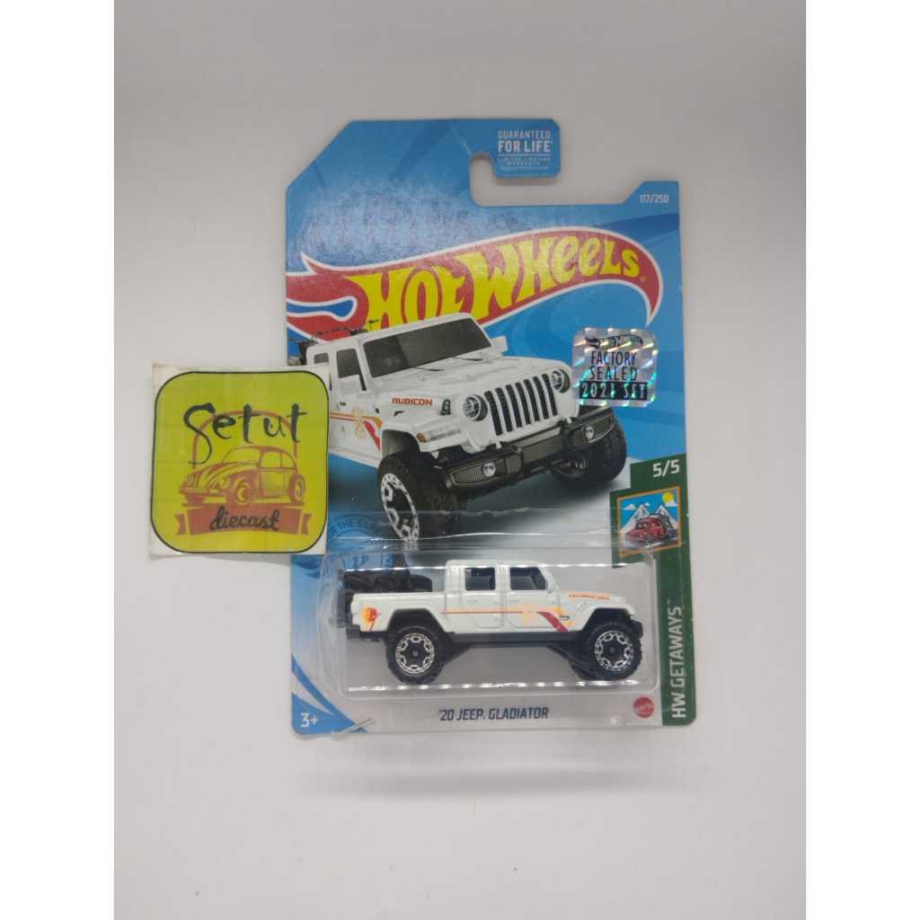 HOT WHEELS HOTWHEELS EXCLUSIVE 20 JEEP GLADIATOR EXCLUSIVE RECOLOR FACTORY SEALED FS PUTIH WHITE