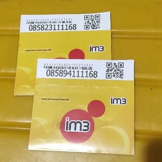 Kartu Perdana Indosat IM3 Nomor Cantik Rapi 12 Digit Kwartet angka Hoki ilufa 168