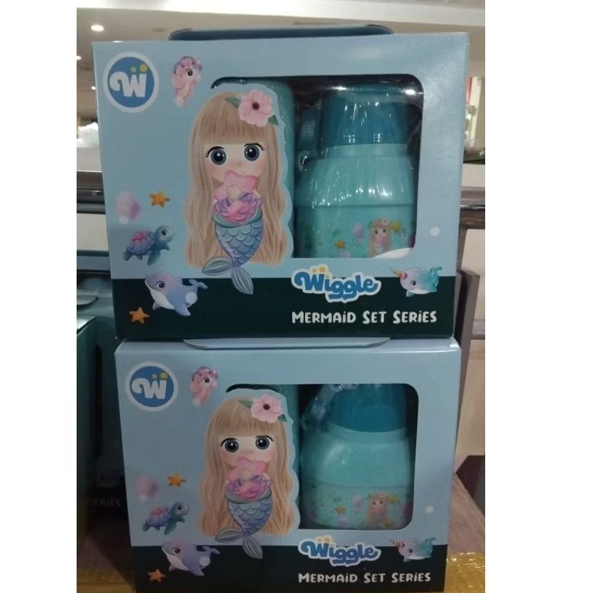wiggle serries mermaid hijau tosca set box (tempat makan & minum)