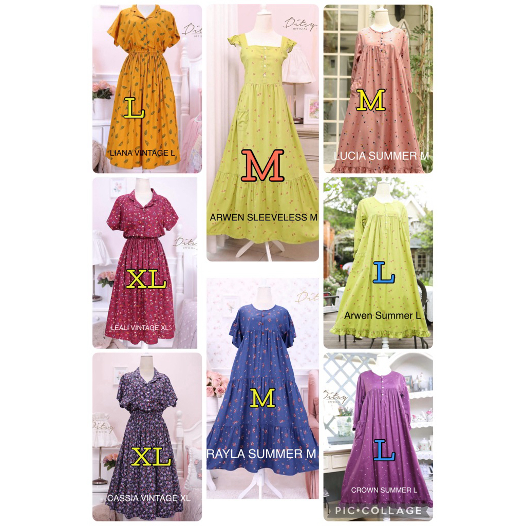 PRELOVED DITSY VINTAGE SUMMER SLEEVELESS M L XL