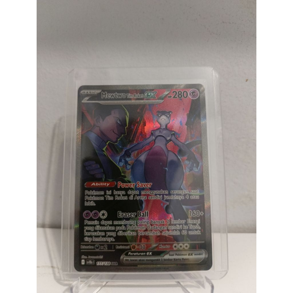 (ID) Mewtwo Tim Roket EX sv10s 177/138 SAR Pokemon TCG Card Kehadiran Juara