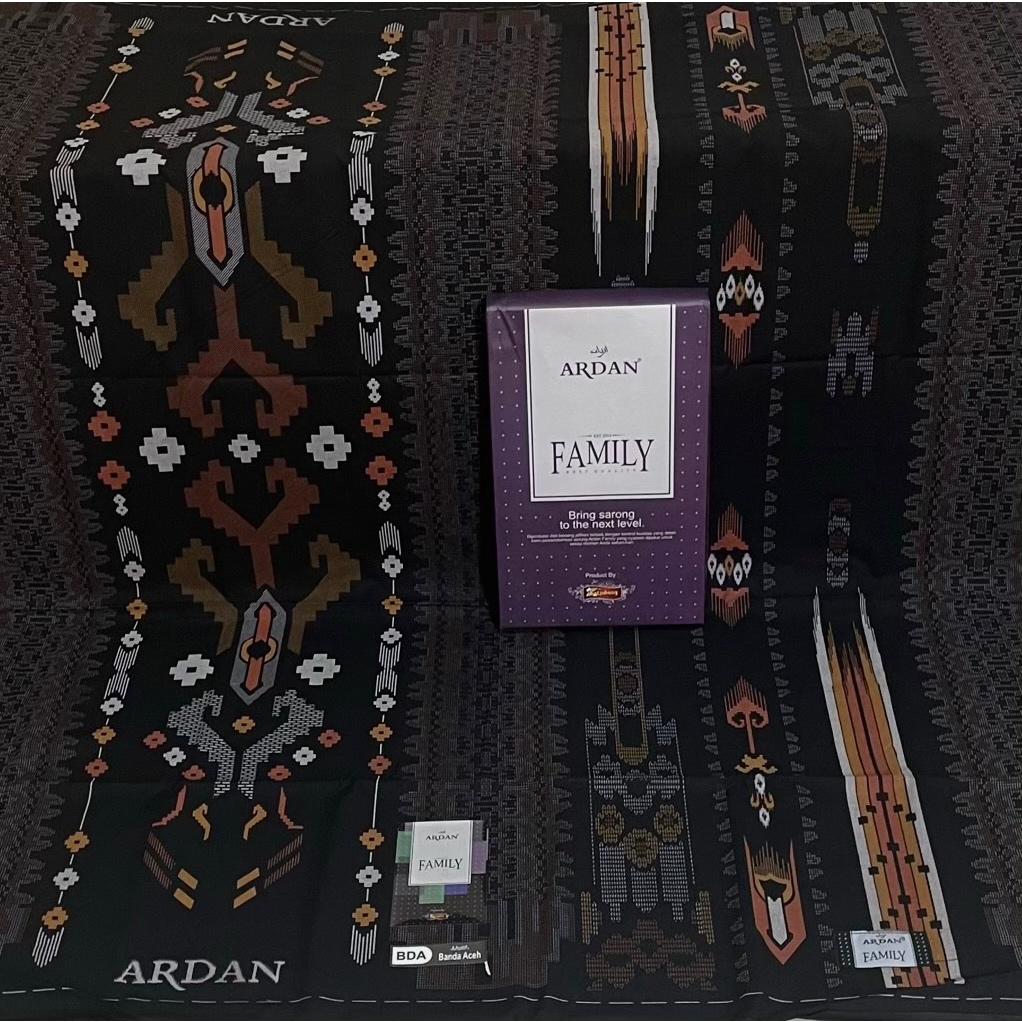 ARDAN FAMILY| Sarung Tenun Pria Ardan Gold Dewasa Printing Premium Katun Rayon