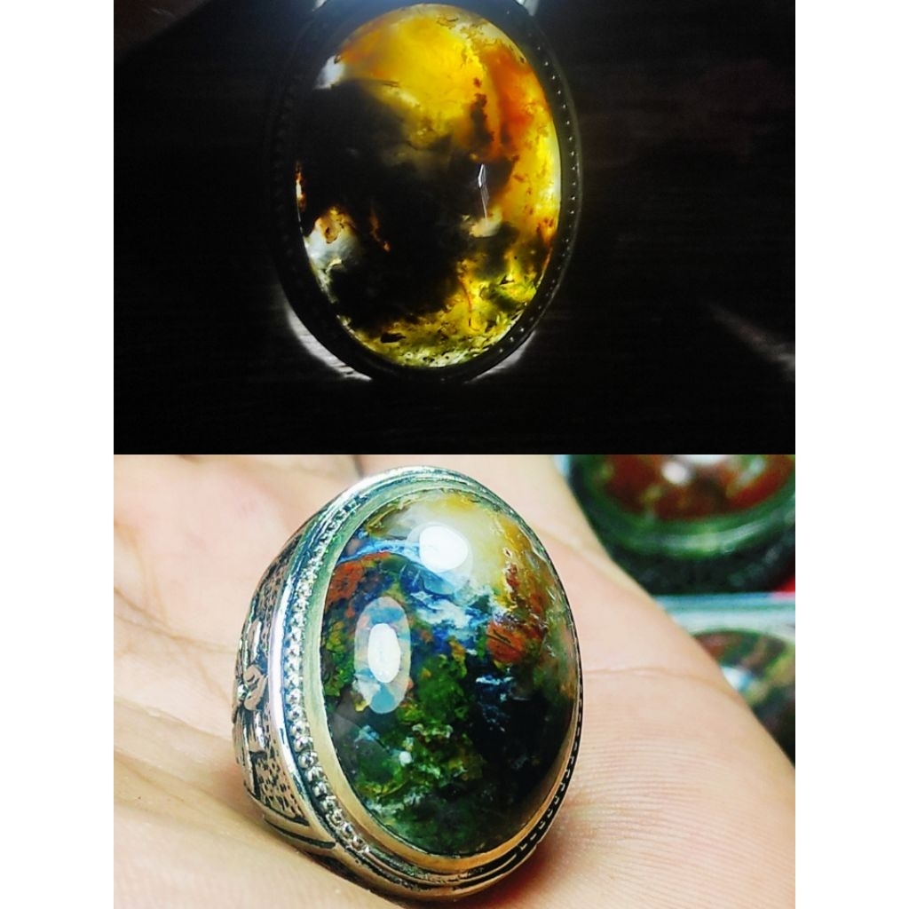 batu akik pancawarna keristall 5 warna tembus senter