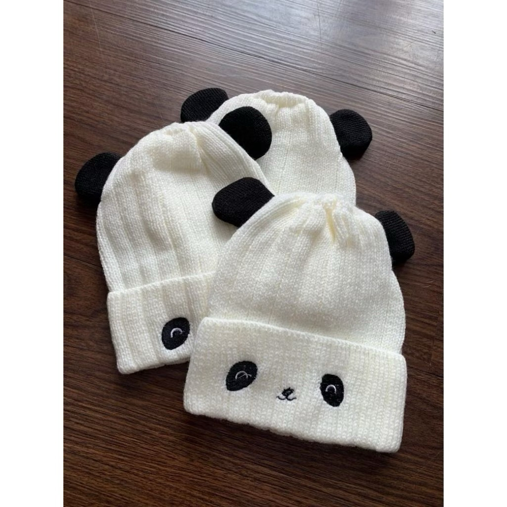 Kupluk Panda Bayi - 5 Tahun / Topi Anak Premium Perempuan Laki Laki Beanie Rajut Aksesoris