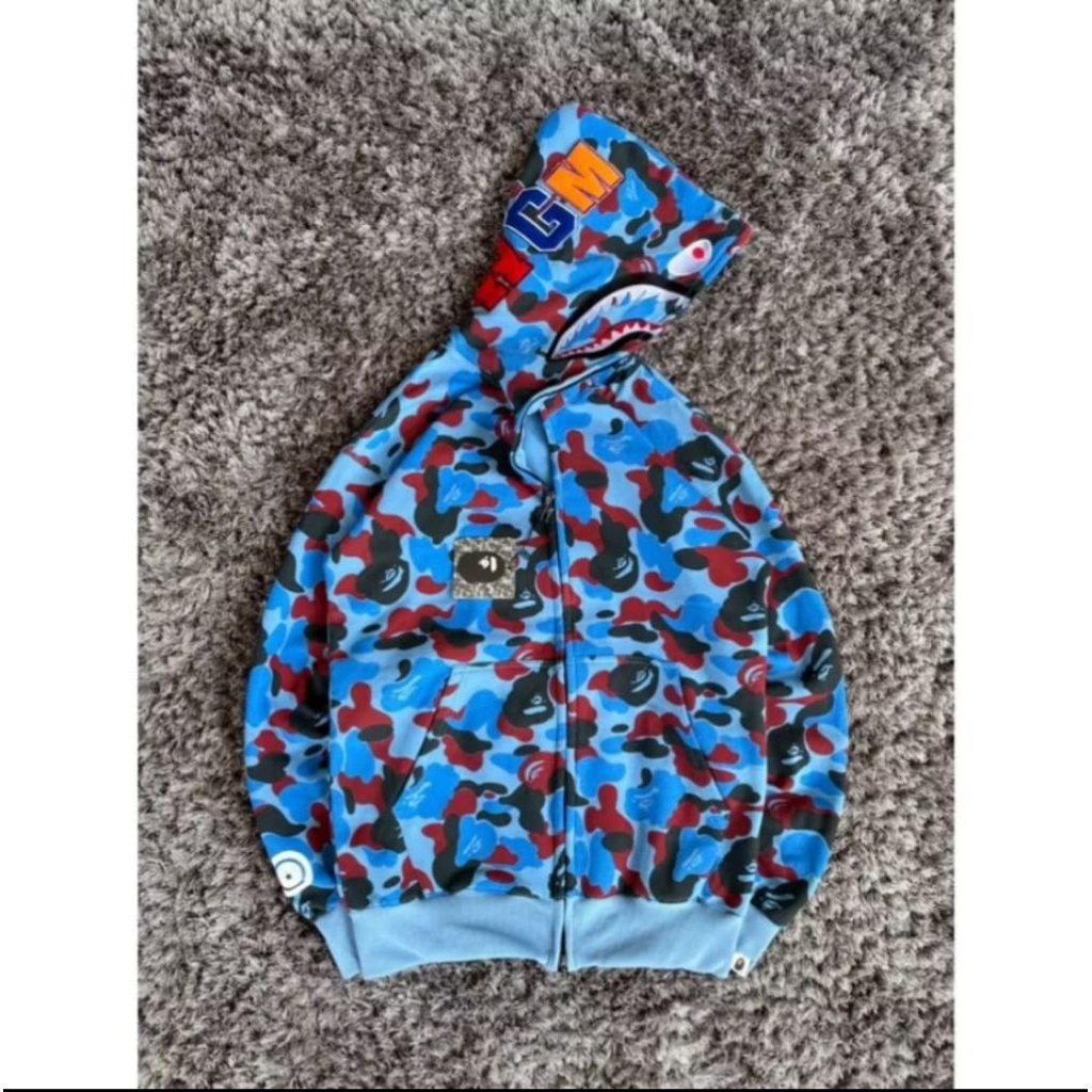 HOODIE ZIPPER BAPE BLUE MULTICLOR