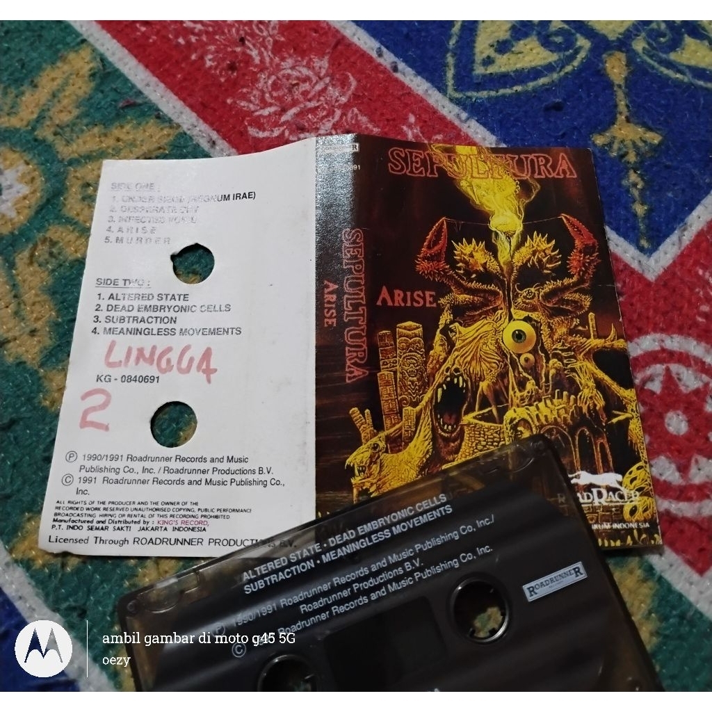 Kaset pita Sepultura - arise