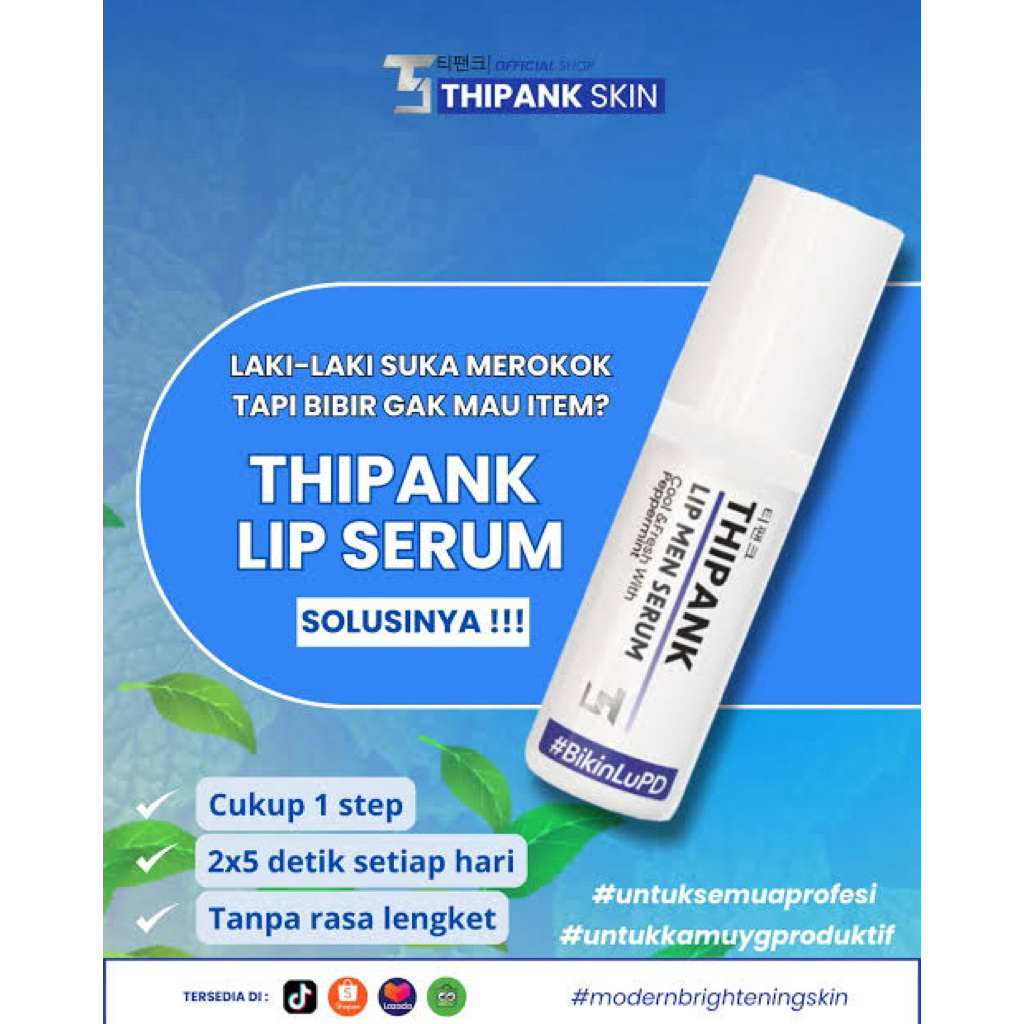 Thipank Lip Men Serum Pria with extrack peppermint lip serum pria terbaik lip serum bibir hitam menj