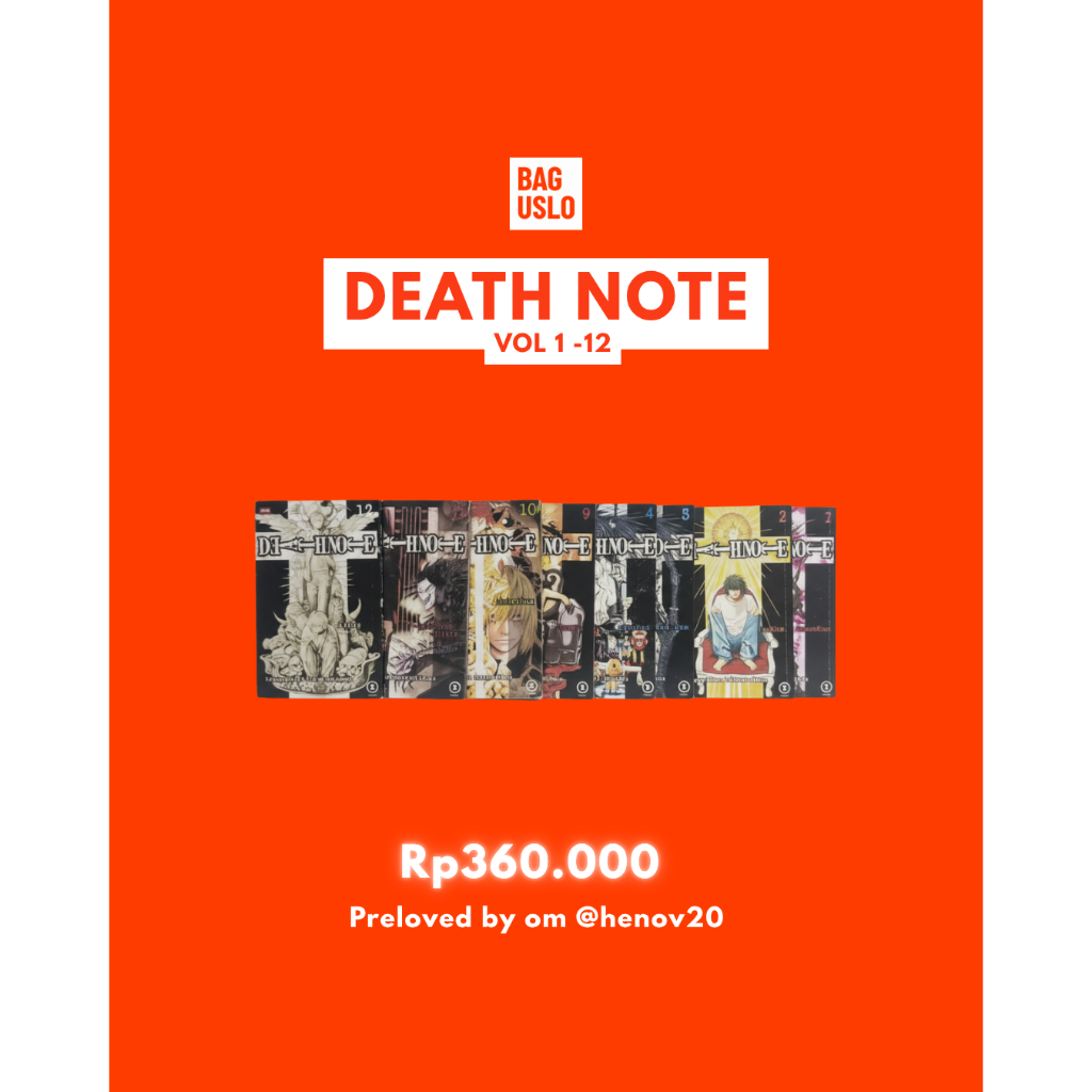 Komik Death Note 1-12 Fullset Original Preloved / Produk Original