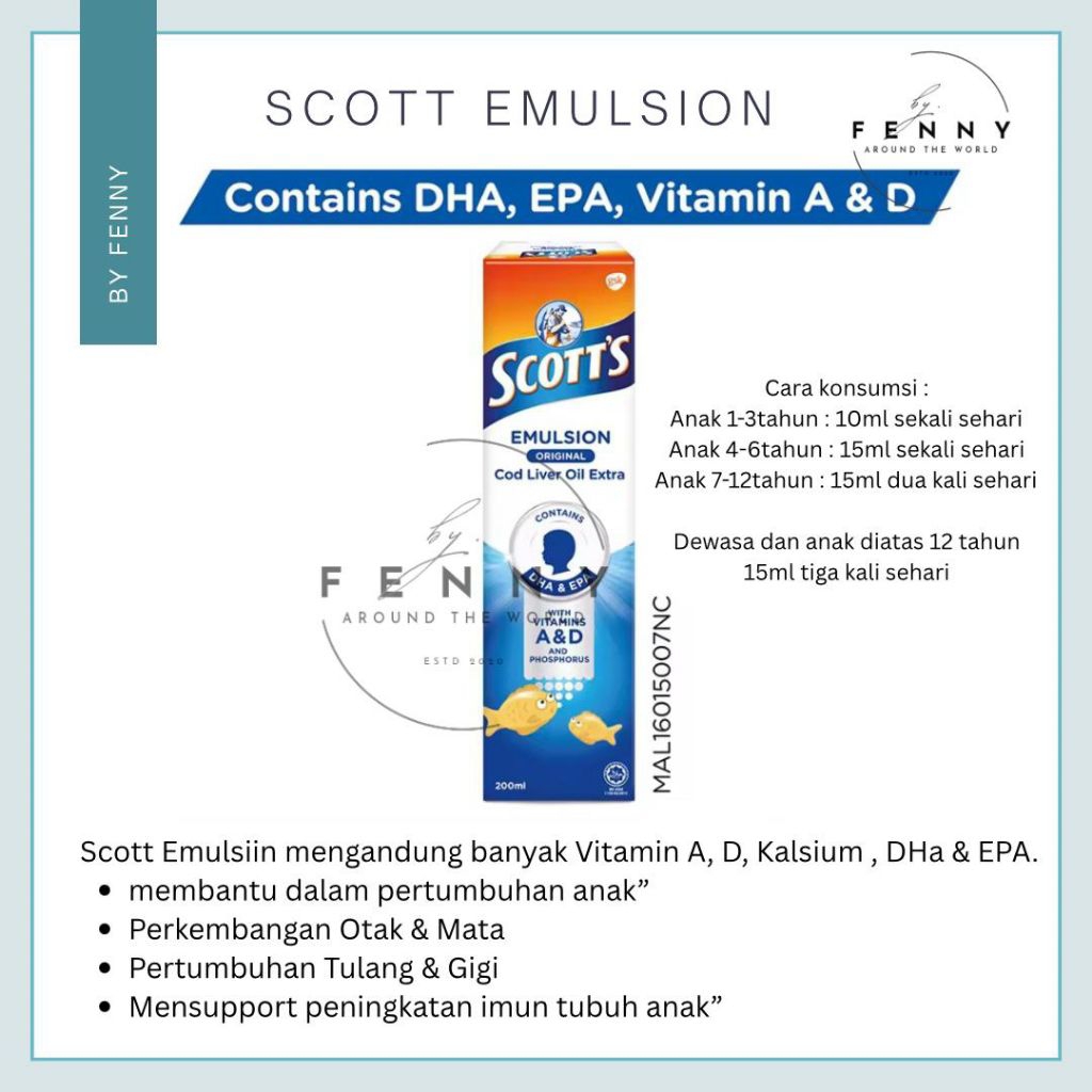 SCOTT EMULSION 200MG - Rasa Original - Original MALAYSIA