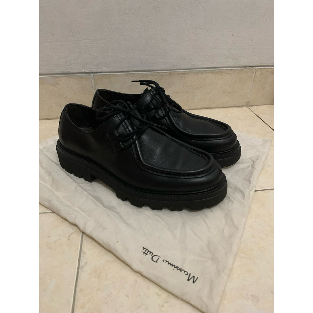 Sepatu kulit Massimo Dutti leather moc toe shoes