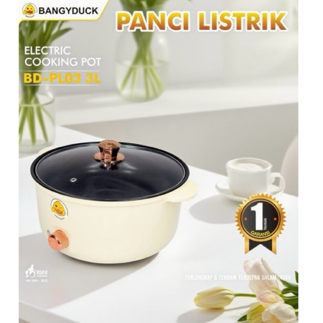 MLS - Panci Listrik 3 Liter Serbaguna Electric Cooking Pot 3L Low Watt Hemat Listrik Mudah dibersihk