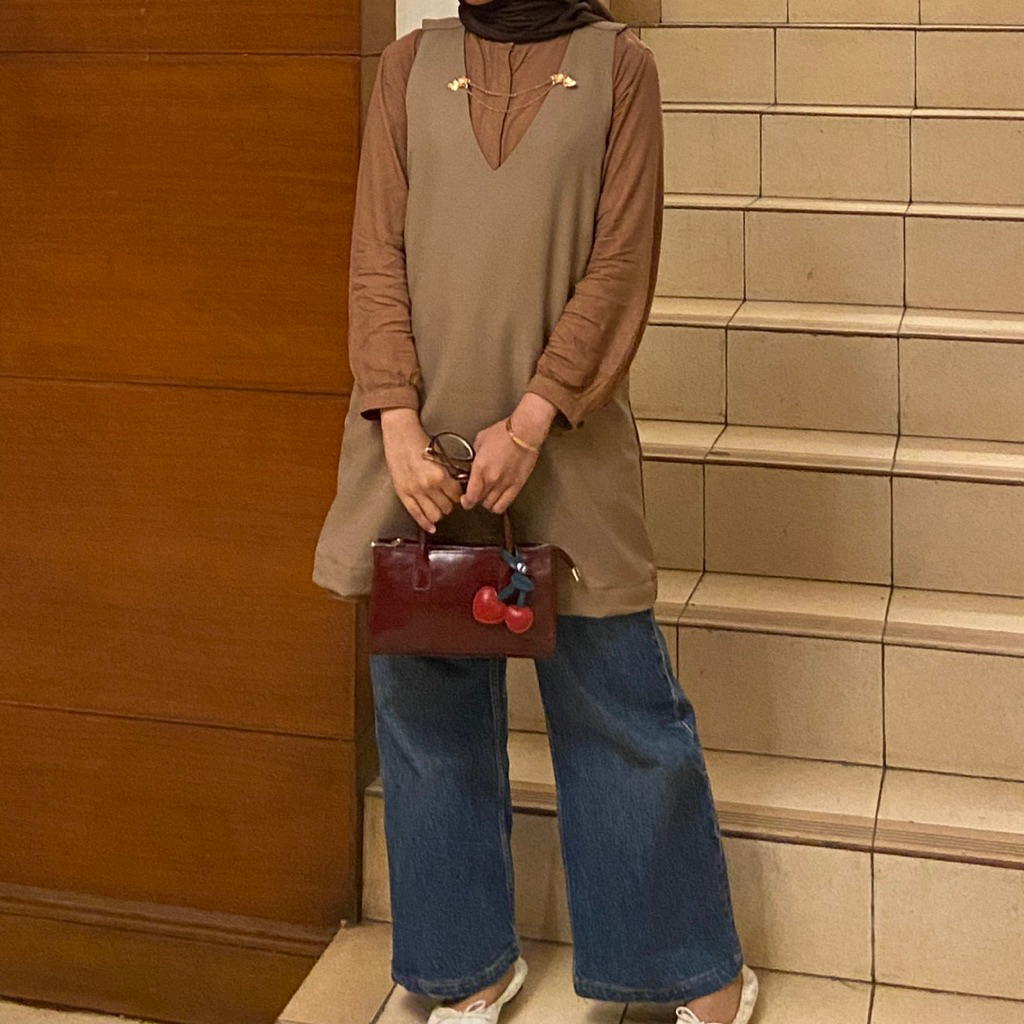 uniqlo GU oversized vest outerwear kemeja t shirt rompi luaran top dress midi mini dress atasan cokl