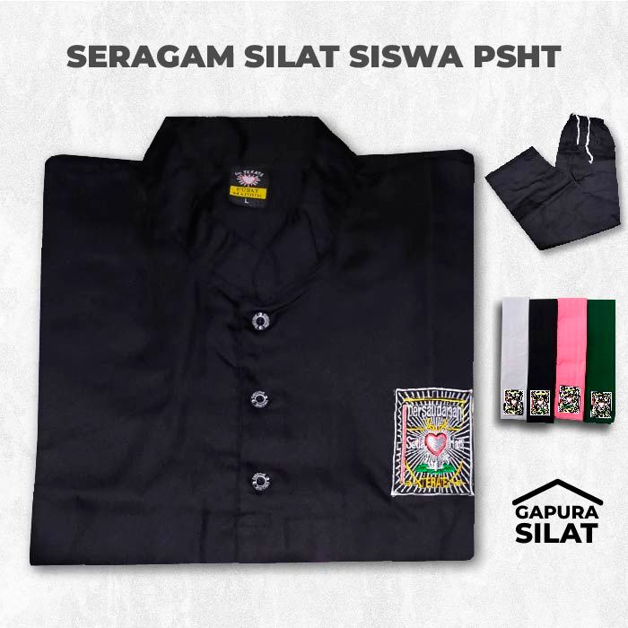 Seragam Silat / Baju Silat / Latihan Siswa PSHT / Sakral Siswa Kancing PSHT
