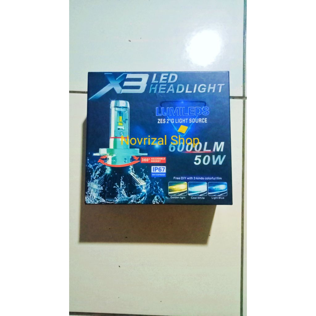 SECOND MURAH - X3 LED Headlight H4 ZES CHIP High Quality Mulus Full Set Normal Oto Novrizal