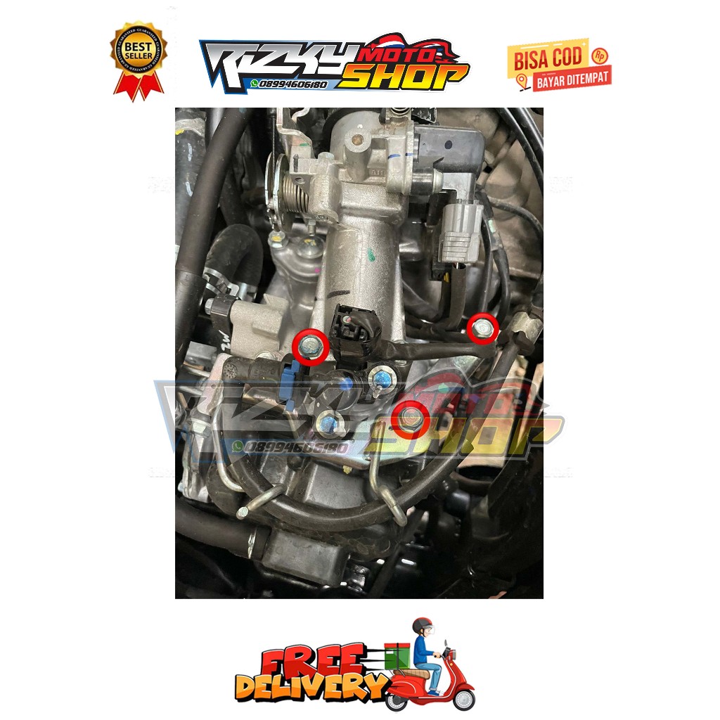 BAUT SELANG INJECTOR BENSIN BAWAH ( 3 BAUT ) MODEL 2 KUNCI BIASA PCX VARIO BEAT DELUXE SCOOPY ADV ST