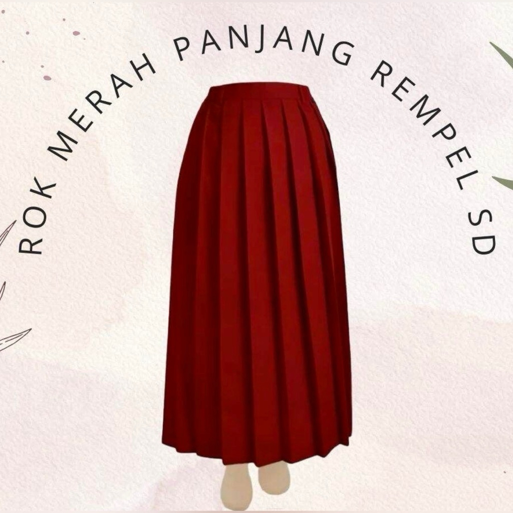 ROK PANJANG Sekolah SD Rok full Rempel Perempuan Seragam Sekolah SD MI MERAH HATI