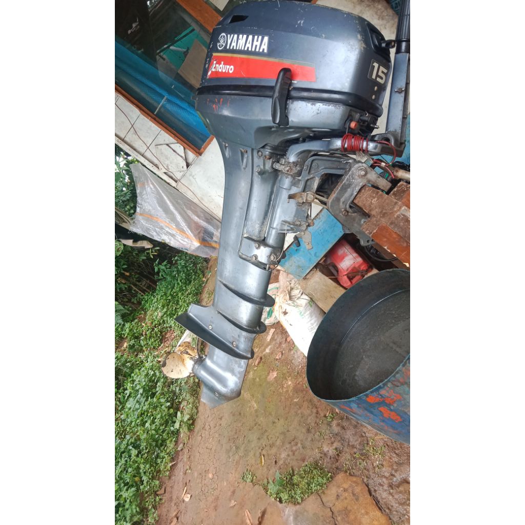mesin tempel outboard yamaha 15pk 15hp seken original