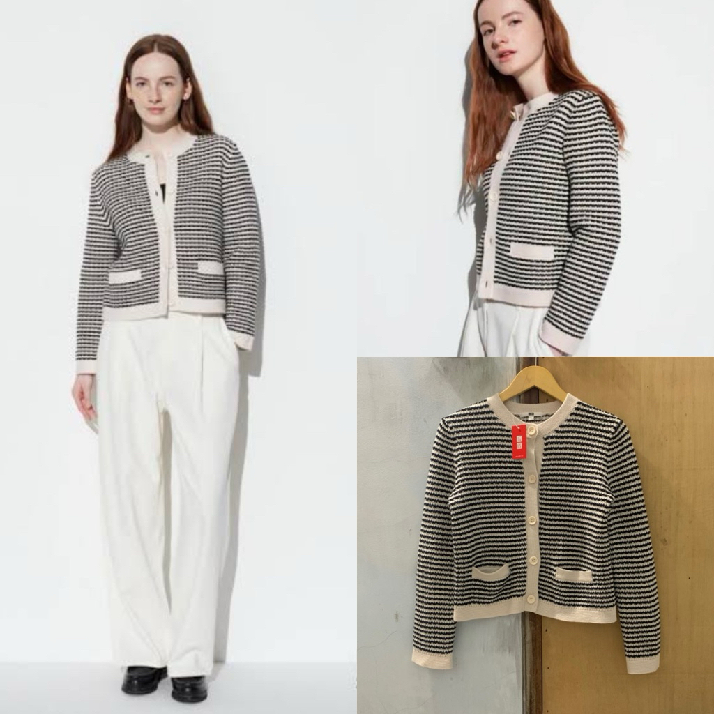 UNIQLO SHORT KNITTED JACKET| UNIQLO TWEED SALUR