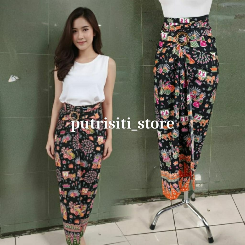 Rok Lilit Batik Motif Ondel ondel Betawi